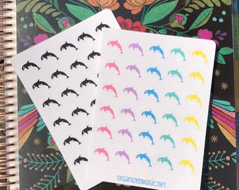 Orca planner stickers, killer whale planner stickers, sea life stickers, ocean stickers, whale stickers