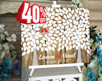 Wedding guest book Canvas Guest book Alternative Wedding Tree Guest Book Wedding Guest Book Wedding Guestbook Wedding gift for couple