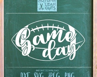 Game Day - Football -- SVG, PNG, Jpeg, DXF cut file for Silhouette, Cricut -- Instant Download Clipart - Fall Printable Art