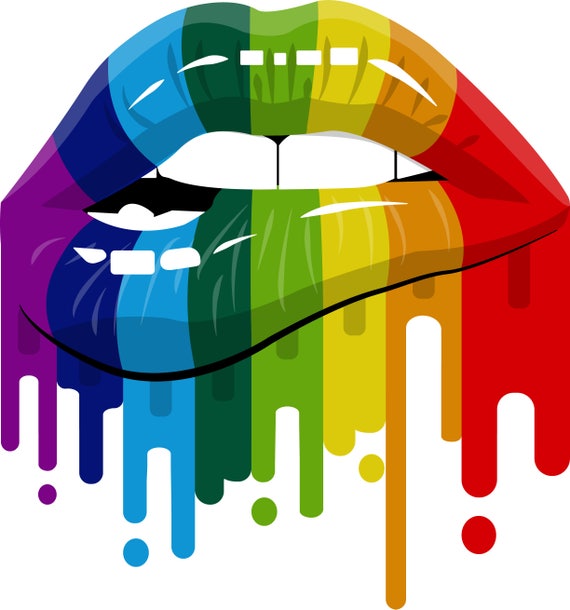 Dripping Rainbow Lips Digital Download