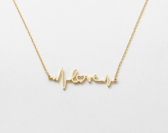 Heartbeat EKG Necklace • Medical Student Gift • Delicate Dainty Layered Necklace • White Coat Ceremony Gift • Wedding Gift • Bridesmaid Gift