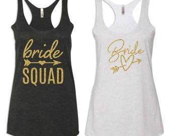 Bride Squad Tank Tops, Bachelorette Party Shirts, Bridesmaid Shirts, Bridal Party Tanks, Bridesmaid Gift, Bride Getting Ready Shirt