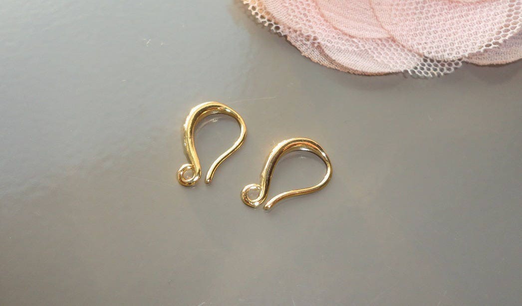 hooks gold earring, hook Earrings gold from solissimeperles on Etsy Studio