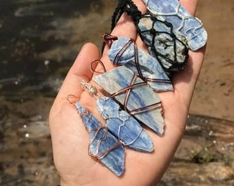 Raw blue kyanite blades