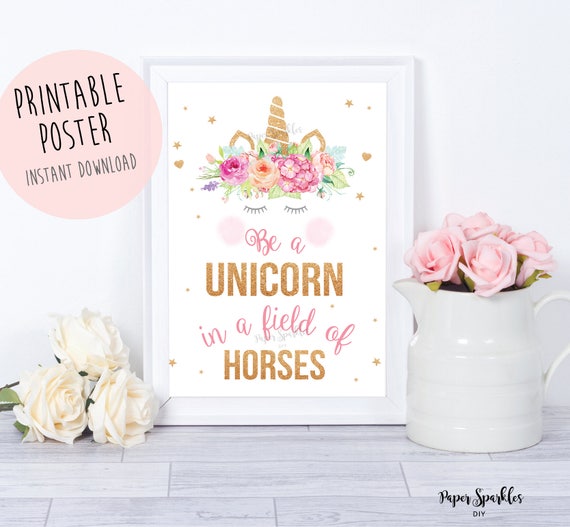 This is an image of Effortless Be a Unicorn in a Field of Horses Free Printable It is a graphic of Effortless Be a Unicorn in a Field of Horses Free Printable