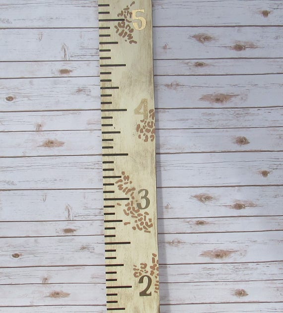 Wooden Baby Girl Giant Ruler Rustic Growth Wooden Baby Girl Giant Ruler Rustic Growth