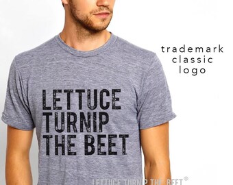 SALE lettuce turnip the beet ® OFFICIAL SITE trademark brand - classic heather grey t shirt with distressed logo - funny, crossfit, music