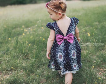 Flower Print Dress, Girls Birthday Dress, Toddler Birthday Dress, Flower Garden Party Dress, Vintage Floral Dress, Flower Birthday Dress