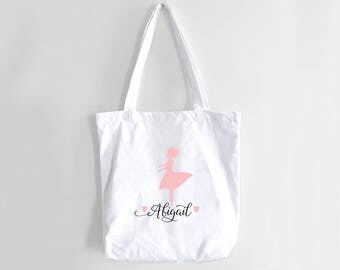 Dance Tote Bag Ballet Dancer Tote Dance Bag Custom Dance Tote Bag Personalized Girls Dance Bag Ballet Bag Tutu Bag Monogramed Dance Bag