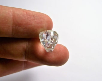 Crystal faceted skull - 2 pcs - 14mm - Clear Ab - SFB16