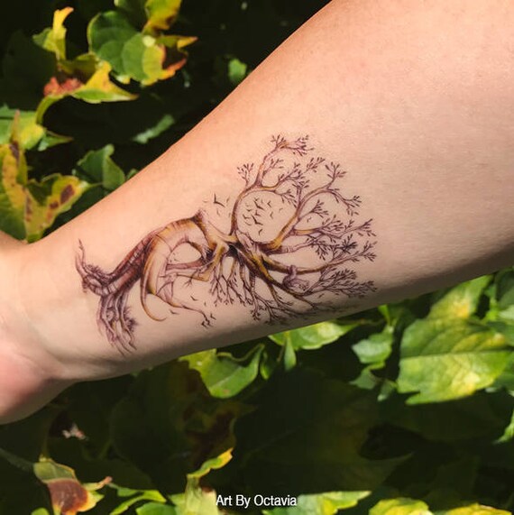 Tree Tattoo Tree Temporary Tattoo Dryad A Female Tree