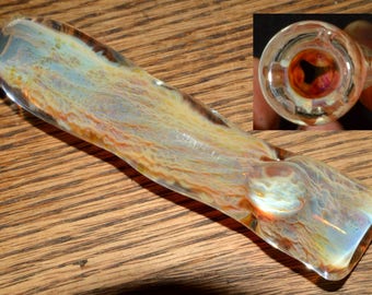 Glass Chillum Pipe Ice Pinch Color Changing Honeycomb Roots - Handblown