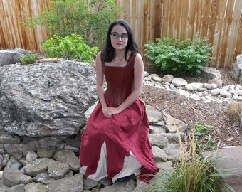 Renaissance Faire Wench Pirate Dress Corset Peasant