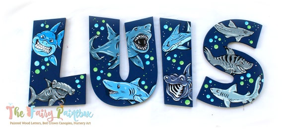 shark painted letters shark nursery letters shark baby