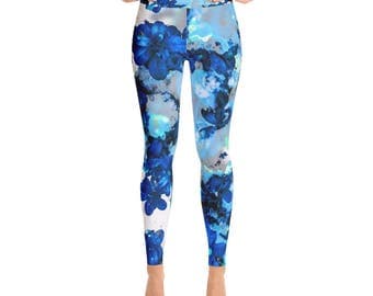 blue yoga pants with pockets