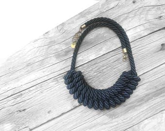 Black Rope necklace knot necklace