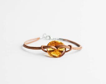 Honey doughnut amber bracelet / Honey amber bracelet / Doughnut amber bracelet / Yellow amber bracelet
