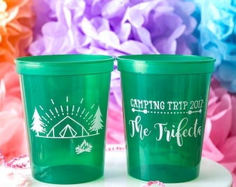Camping Trip, Lake Trip, Family Reunion Favor, Vacation Cup, Stadium Cups, Plastic Cups, Weekend Trip, Lake House Cups, Custom Cups