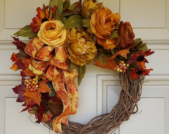 Wreath Sale|Fall Door Wreath|Thanksgiving |Autumn Wreath|Petite Wreath|Seasonal Door Wreaths| Home Decor|Holiday