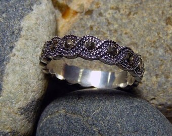 Puzzle Ring  SALE  Vintage 6 Band Sterling Silver Turkish 