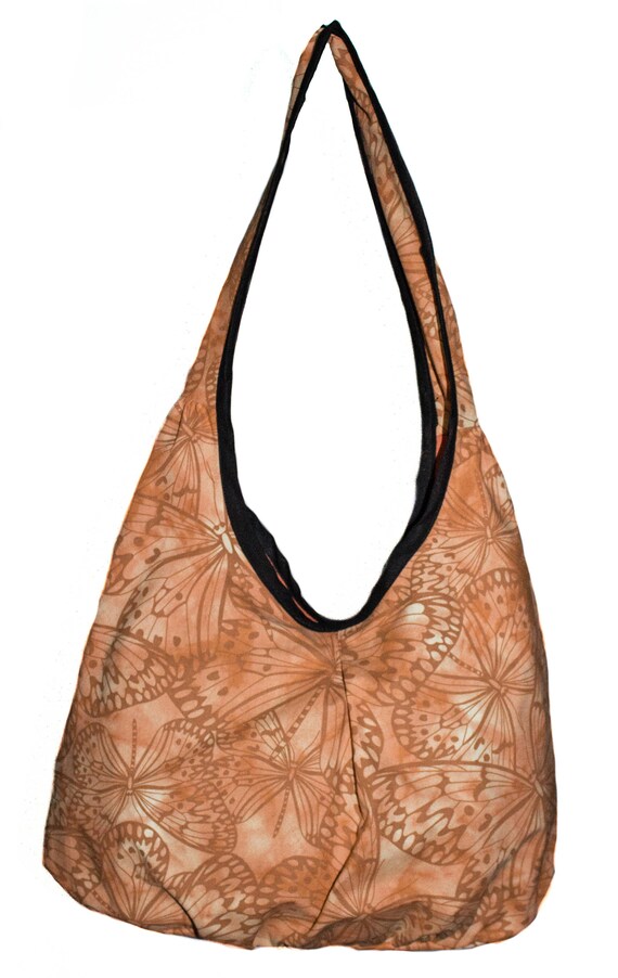 over the shoulder cloth bags Gold orange Butterfly Fabric Tote Bag Over the Shoulder Cloth