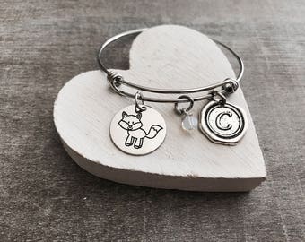 Fergus the fox, Fox, Fox Bracelet, Fox Jewelry, Silver Fox, Tiny Fox, Gifts, teenager, Silver Bracelet, Charm Bracelet, Silver Jewelry