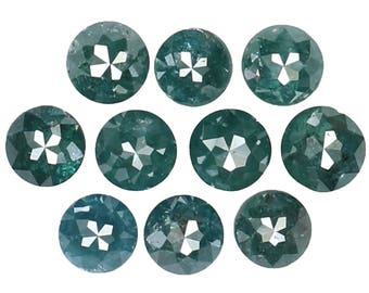 1.29 Ct Natural Loose Diamond Round Rose Cut Blue Color 10 Pcs K3328