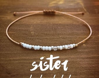 Sister Morse Code Bracelet - Best Friend Gift - Gift for Her - Sister Bracelet - Friendship Bracelet - Beaded Bracelet - Gift for Women