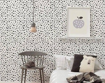 Self adhesive vinyl wallpaper, wall decal - Cheetah pattern- 072 MIDNIGHT/ SNOW