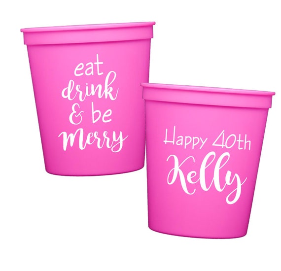 40th birthday  cups adult  birthday  party  favors  