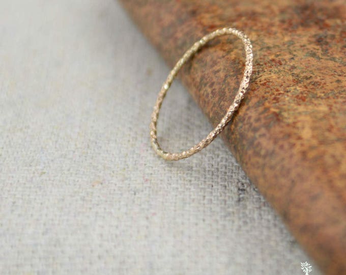 Thin Round Faceted 14k Rose Gold Fill Ring(s), Dainty Rose Gold Ring, Minimal Rose Gold ring, Rose Gold Stacking Ring, Rose Gold Rings