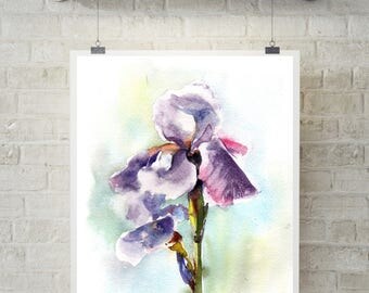 Iris painting | Etsy