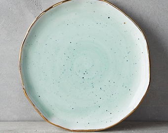 Anthropologie Mimira Canape Appetizer Dessert Side Plate MINT