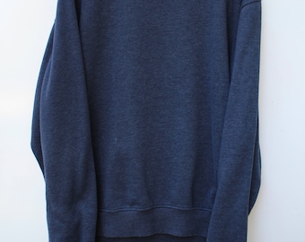 Champion Sweatshirt / Men's XL - TALL / Natural Navy / Plain Solid Pullover Crewneck / Soft & Worn