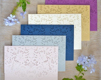 DIY Laser Cut Pocket Invitations - More Colors Available - Laser Cut Invites for Wedding, Sweet Sixteen, Quinceanera, Birthday