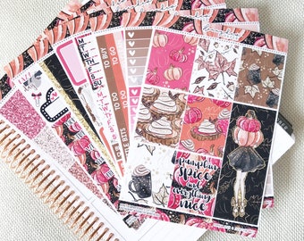 Pumpkin Spice and Everything Nice || Fall Autumn Stickers Kit || Halloween Stickers Kit || Planner Stickers Kit