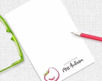 Personalized Teacher Note Pad, Personalized Notepad, Back To School, Personalized Stationary, Teacher Gift, Writing Pad, Writing Paper