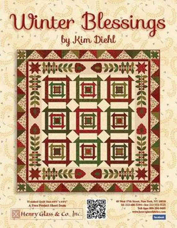 Kim Diehl Fabric For Sale Winter Blessing Christmas Quilt Kit