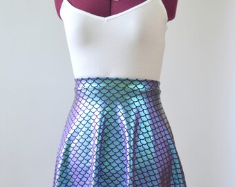 Mermaid Scale Half Circle Skirt (womens size 4 - 22) mermaid skater skirt, fit and flare mermaid skirt, mermaid photo prop, mermaid birthday