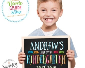 Printable Back To School Sign, Boy First Day of School Sign, Chalkboard School Sign, First Day of Preschool Sign, First Day Photo Prop