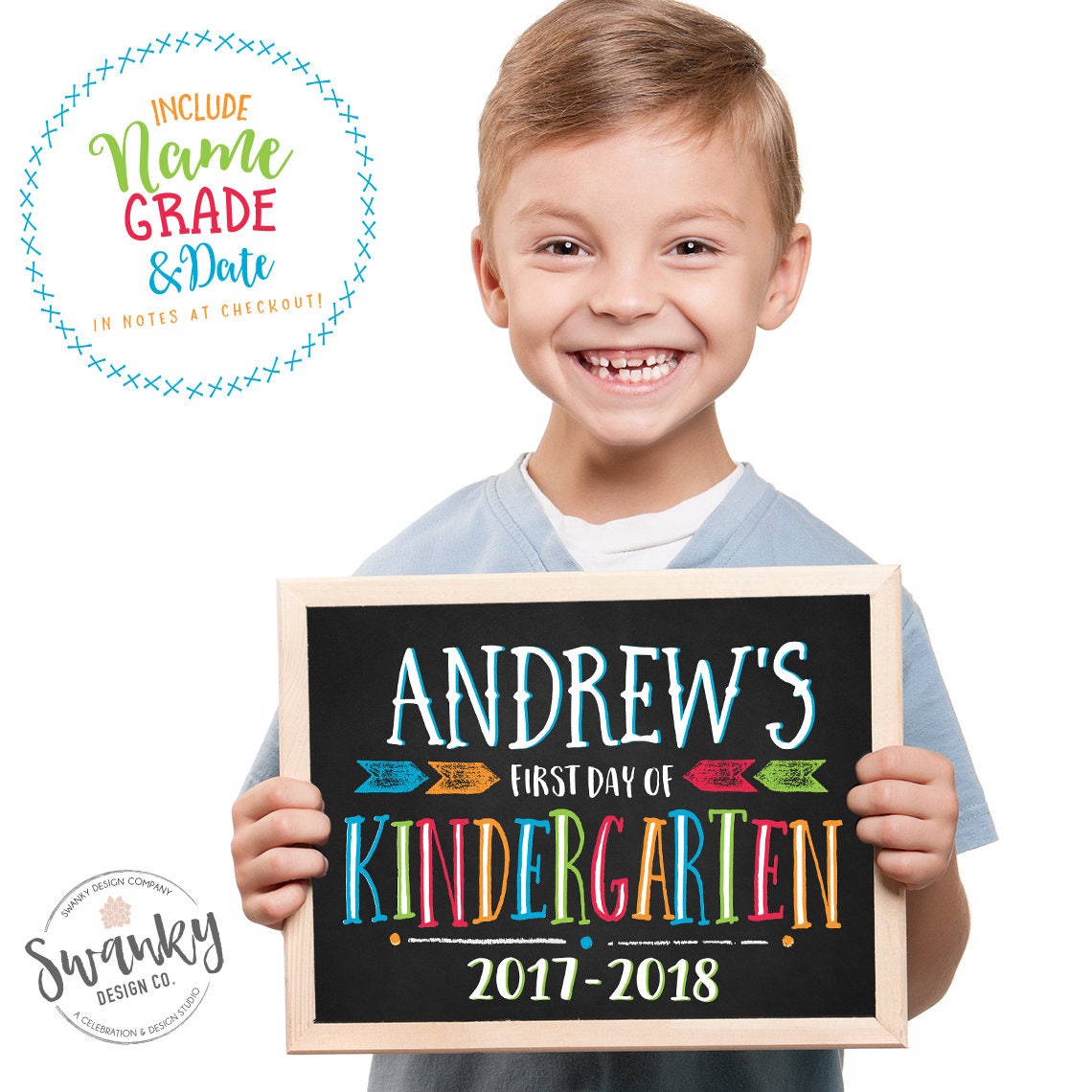 Printable Back To School Sign Boy First Day of School Sign