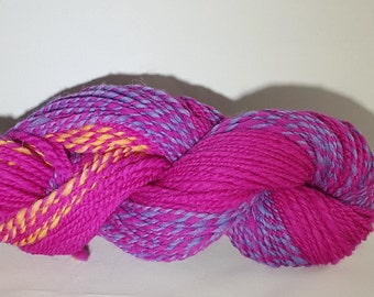 100% Wool Handspun Yarn - Pink/Variegated by terrafibres