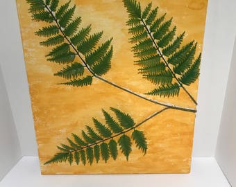 Watercolor 3D Botanical Fern Wall Art 16x20