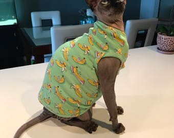 Cat clothing ,cotton knit shirt,banana mint