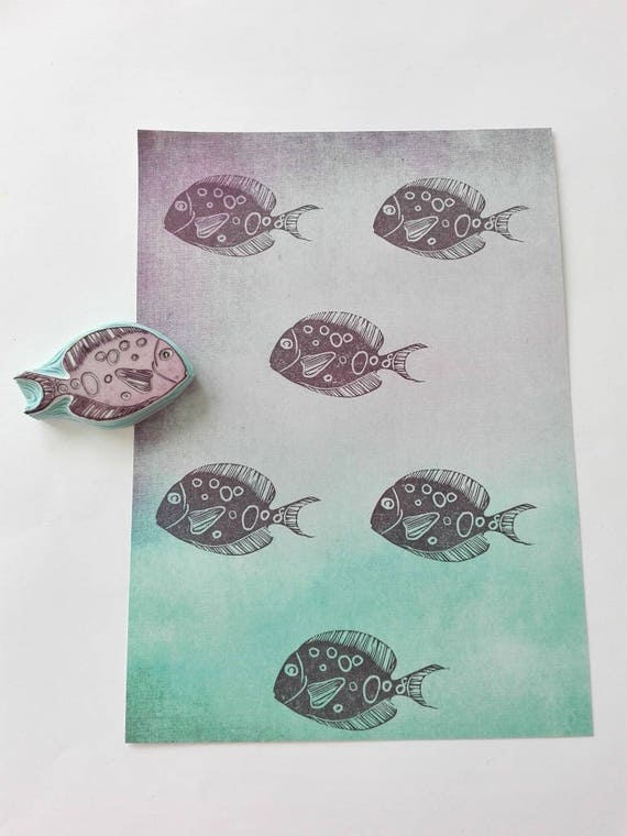 Fish rubber stamp