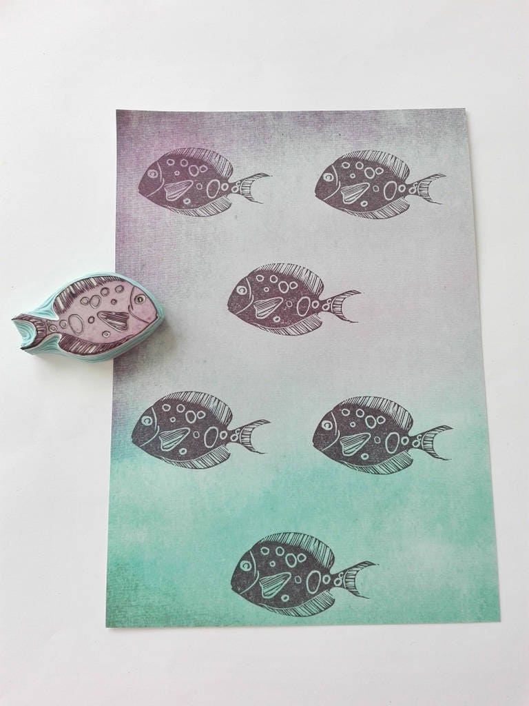 Fish rubber stamp