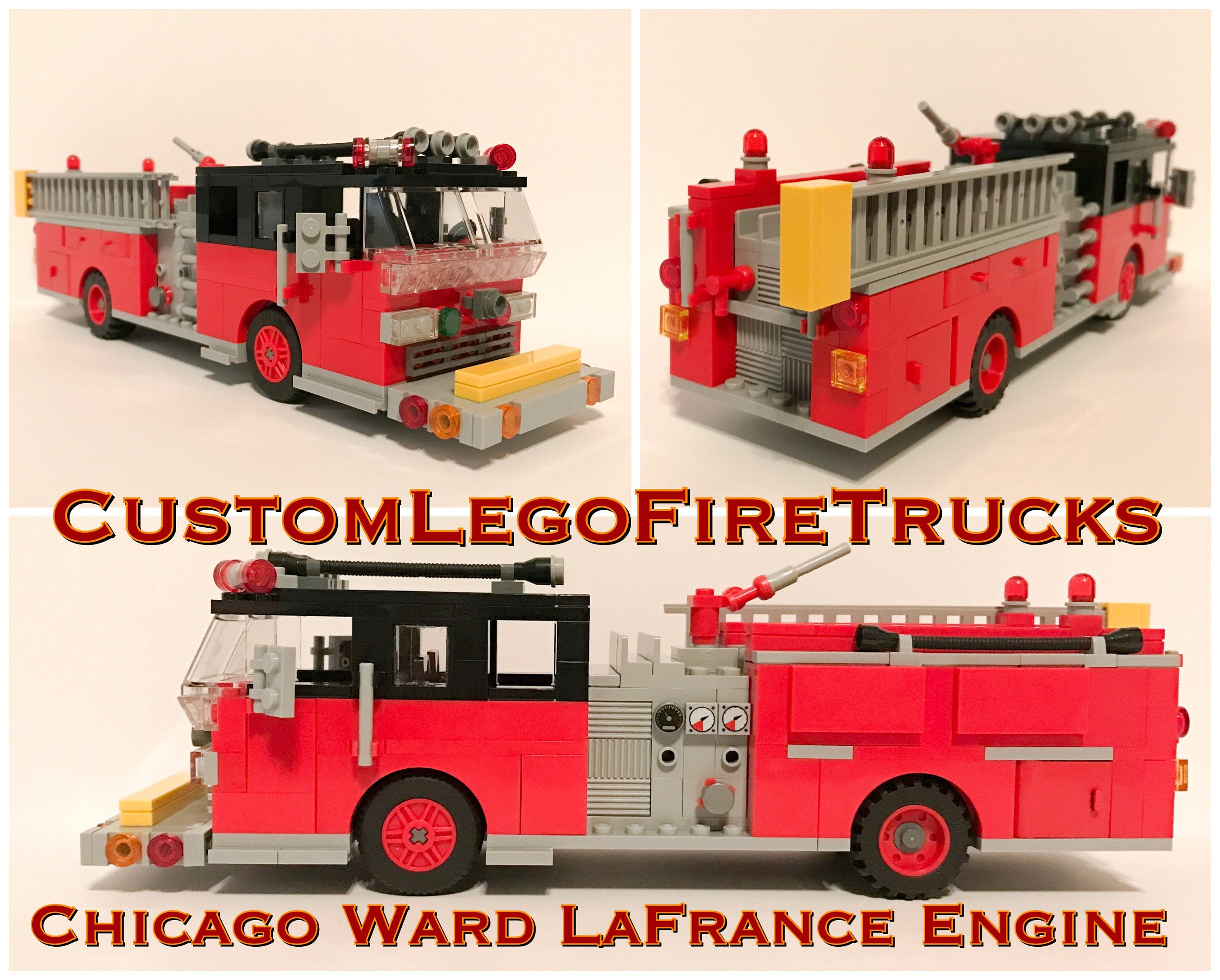 Custom Lego Fire Trucks 1/24 scale Ward LaFrance Chicago Fire