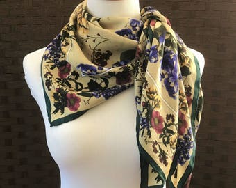 Square silk scarf | Etsy