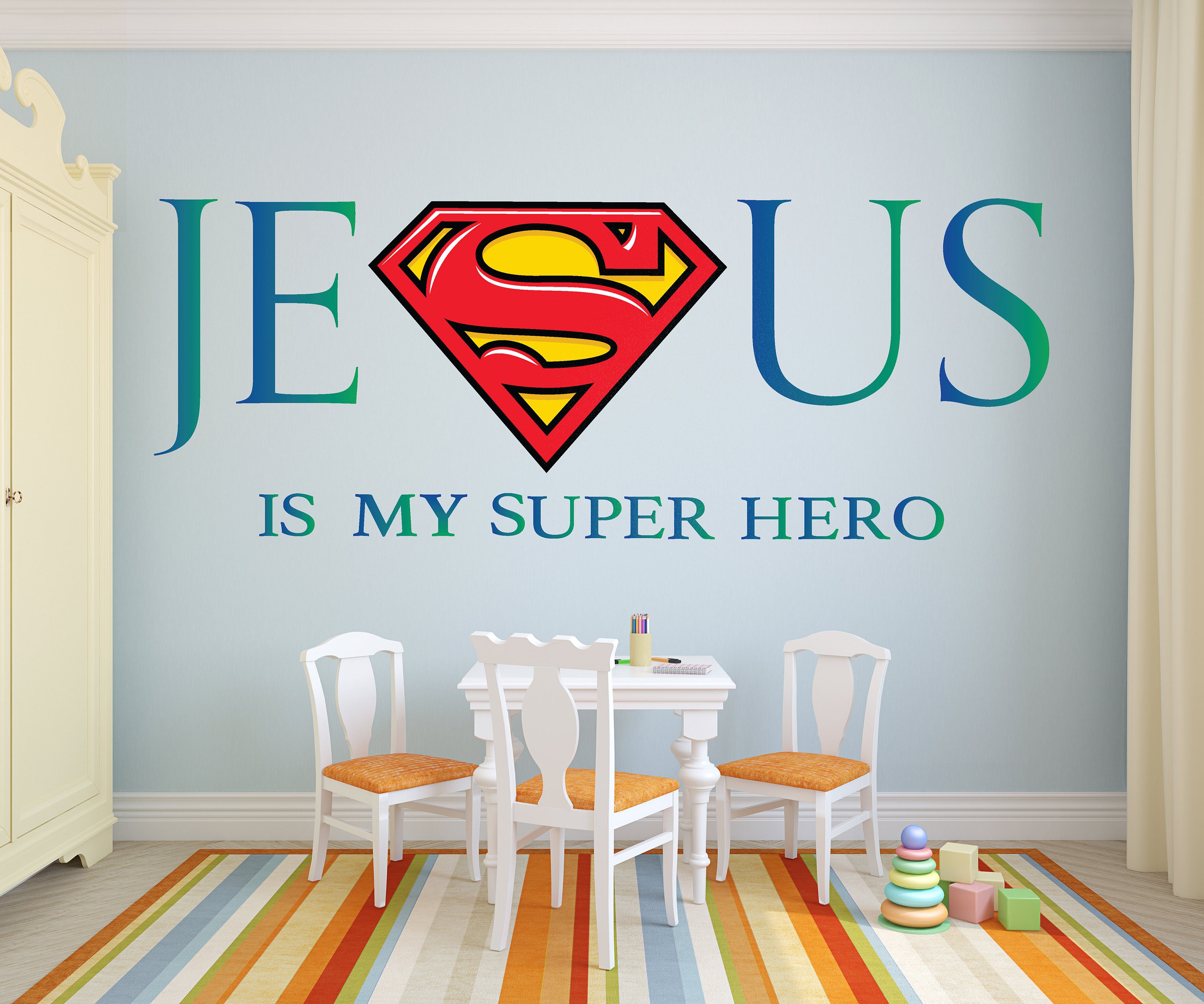 Jesus Wall Sticker for Church Sunday School Wall Decal Sunday