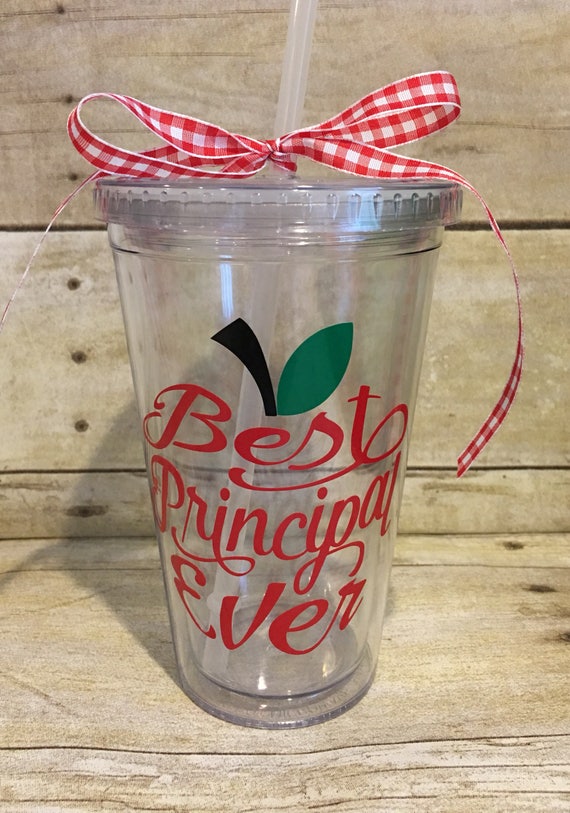 Principal Tumbler-Best Principal Ever-Apple School Gift-16 oz